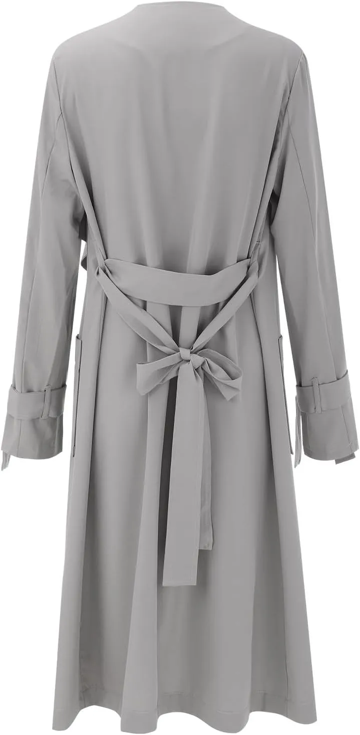 Women's Trench Coat Long Sleeve Fall Fashion 2024 Cardigan Classic Lapel Overcoat Casual Collar Jackets with Belt