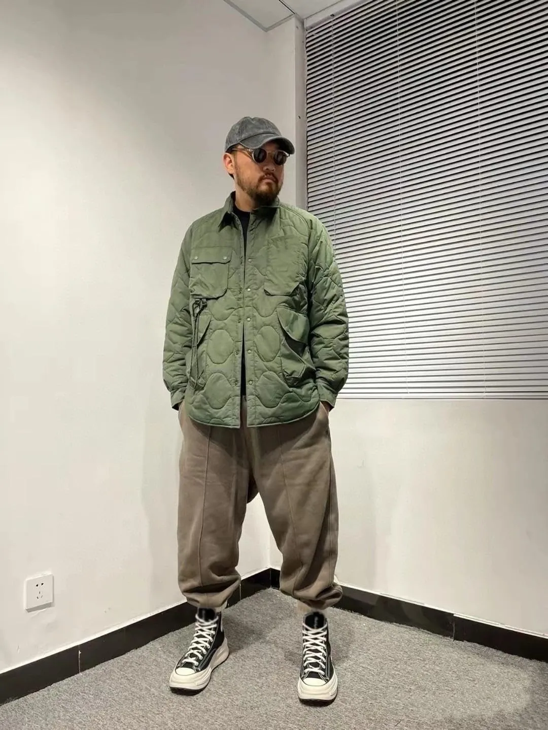 Xingfenly Winter Men' Cotton Jacket Multi Pockets Cargo Padded Coats Street Thick Cardigan for Male