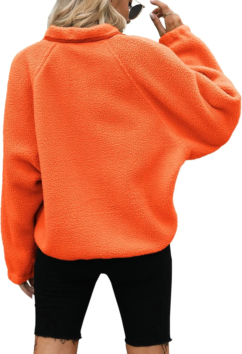Yanekop Womens Fleece Jacket Fuzzy Long Sleeve Short Coats Button Down Sherpa Outerwear with Pockets