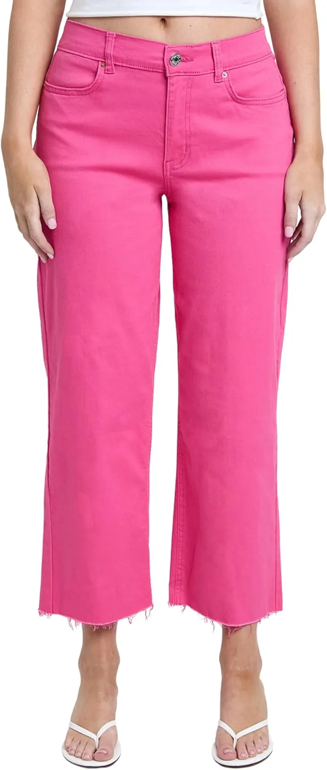 YMI Women's High Rise Cropped Trouser Jeans Wide Leg Fit, P209207