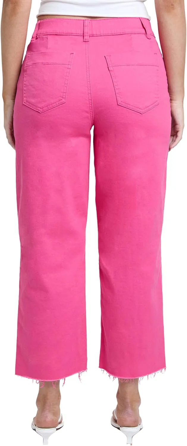 YMI Women's High Rise Cropped Trouser Jeans Wide Leg Fit, P209207