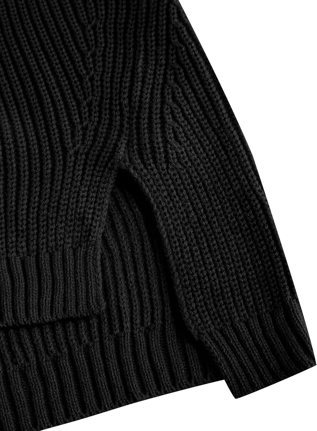 ZAFUL Women's Oversized Sweaters V Neck Long Sleeve Knit Pullover Batwing Drop Shoulder Split Tops Trendy Fall Outfits 2024