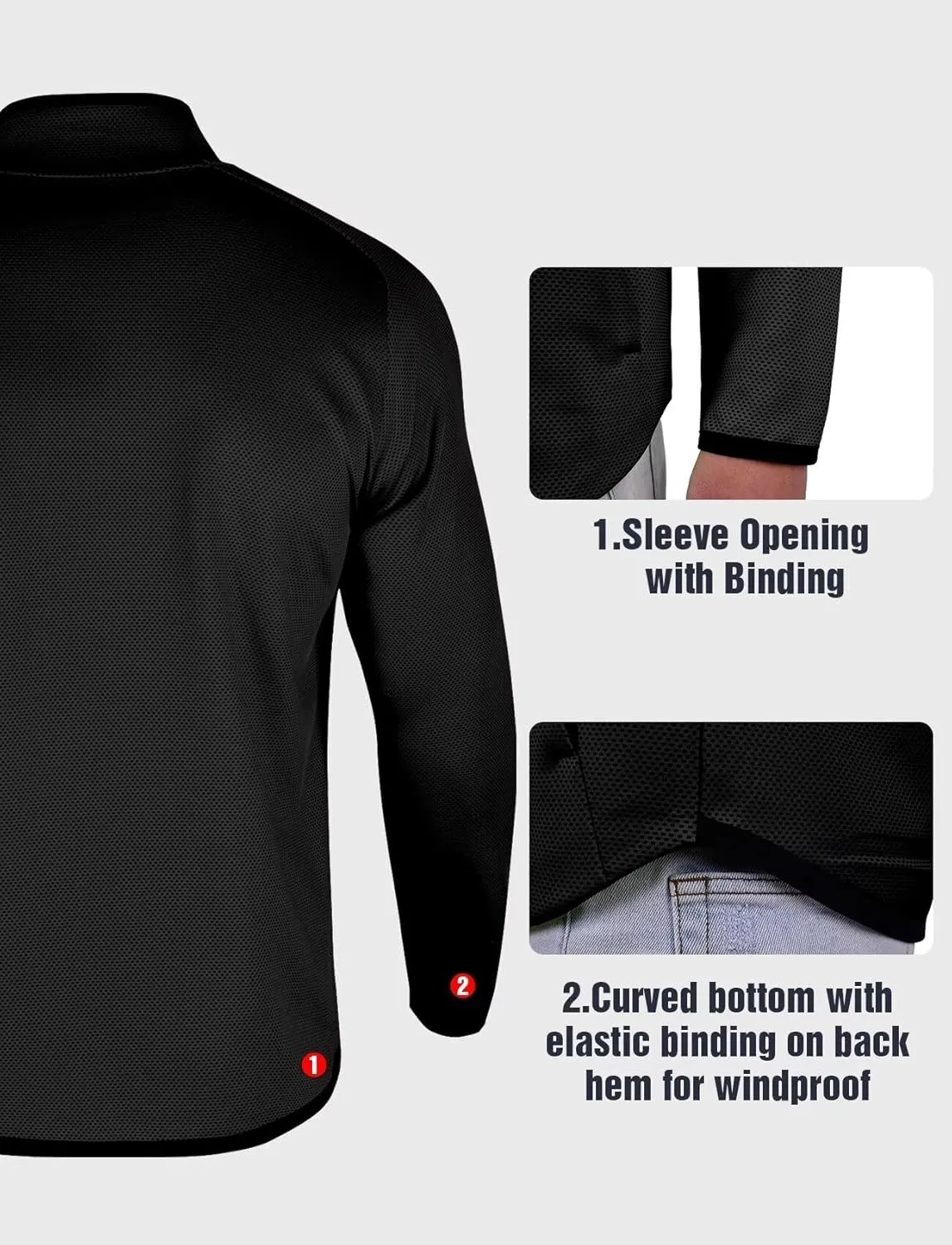 Zengjo Men's Track Jackets Full Zip Running Athletic Workout Lightweight Windproof Jacket with Zipper Pockets Quick Dry