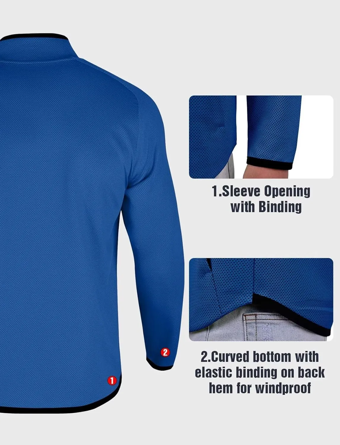 Zengjo Men's Track Jackets Full Zip Running Athletic Workout Lightweight Windproof Jacket with Zipper Pockets Quick Dry