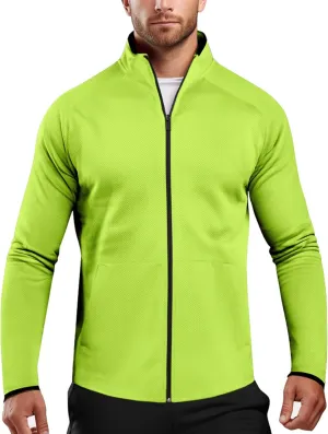 Zengjo Men's Track Jackets Full Zip Running Athletic Workout Lightweight Windproof Jacket with Zipper Pockets Quick Dry