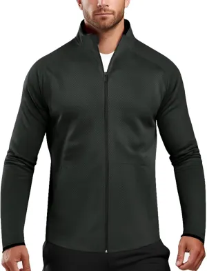 Zengjo Men's Track Jackets Full Zip Running Athletic Workout Lightweight Windproof Jacket with Zipper Pockets Quick Dry